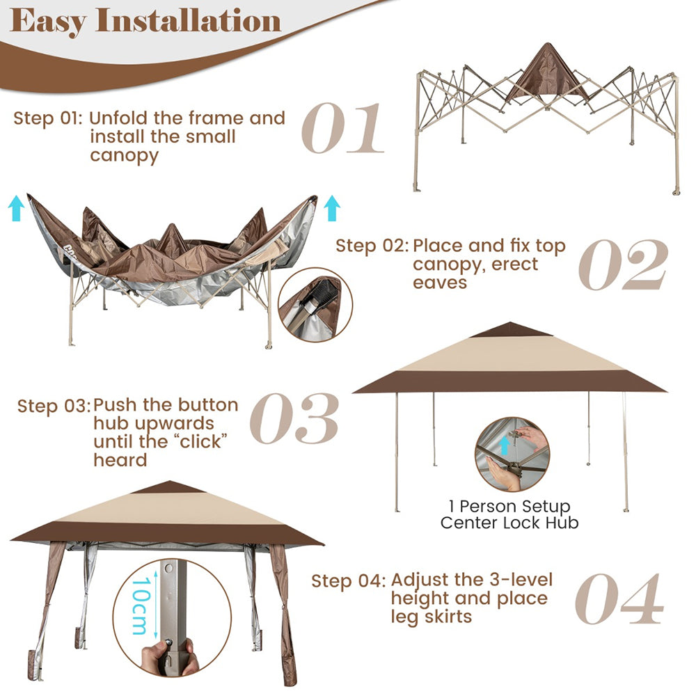 Maverick Pop-Up Gazebo w/Wheels, Leg Skirts & Portable Bag - Height Adjustable