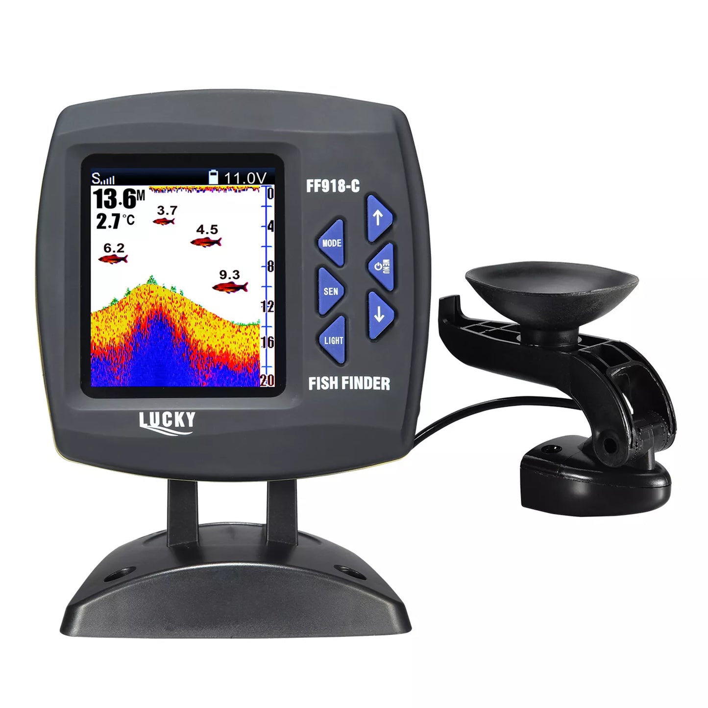 Fish Finder Wired Transducer Fishfinder 45 Degrees Underwater