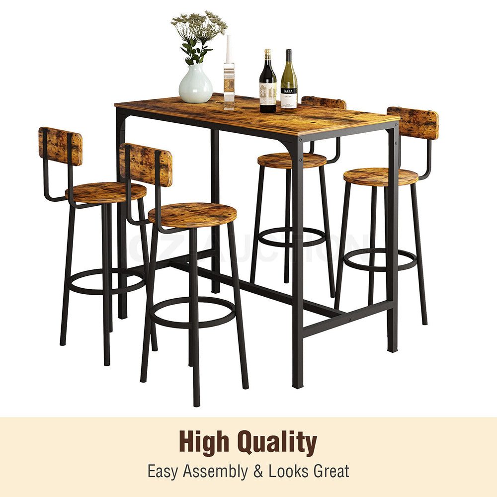 Simplista Bar Table Set 5pcs for Home, Bistro or Pub