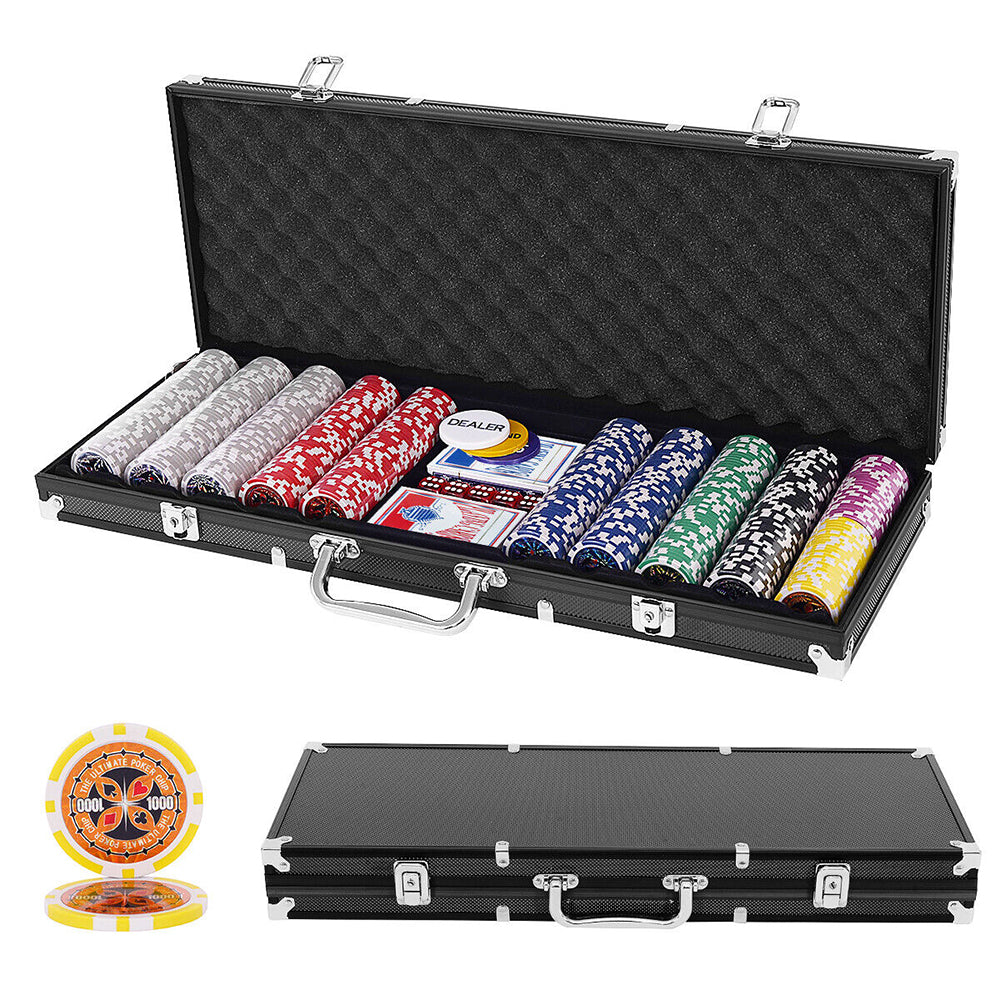 Casino Poker Chip Set - 500 Chips w/ Case