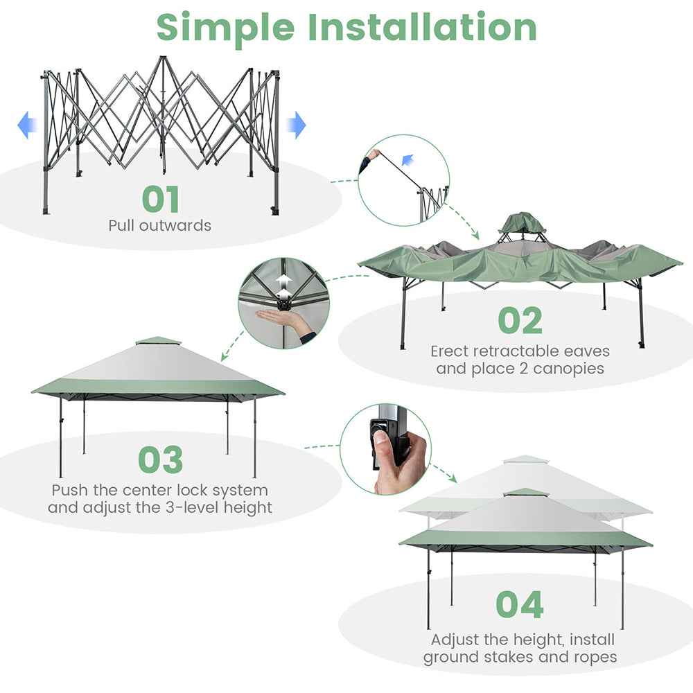 Funair Pop Up Gazebo/Marquee w/Ventilation Hole - 2 Size/Colours