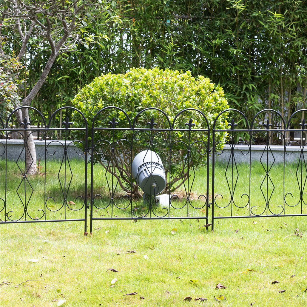 Metal Garden Fence - 5pc Folding Flower Bed & Animal Barrier