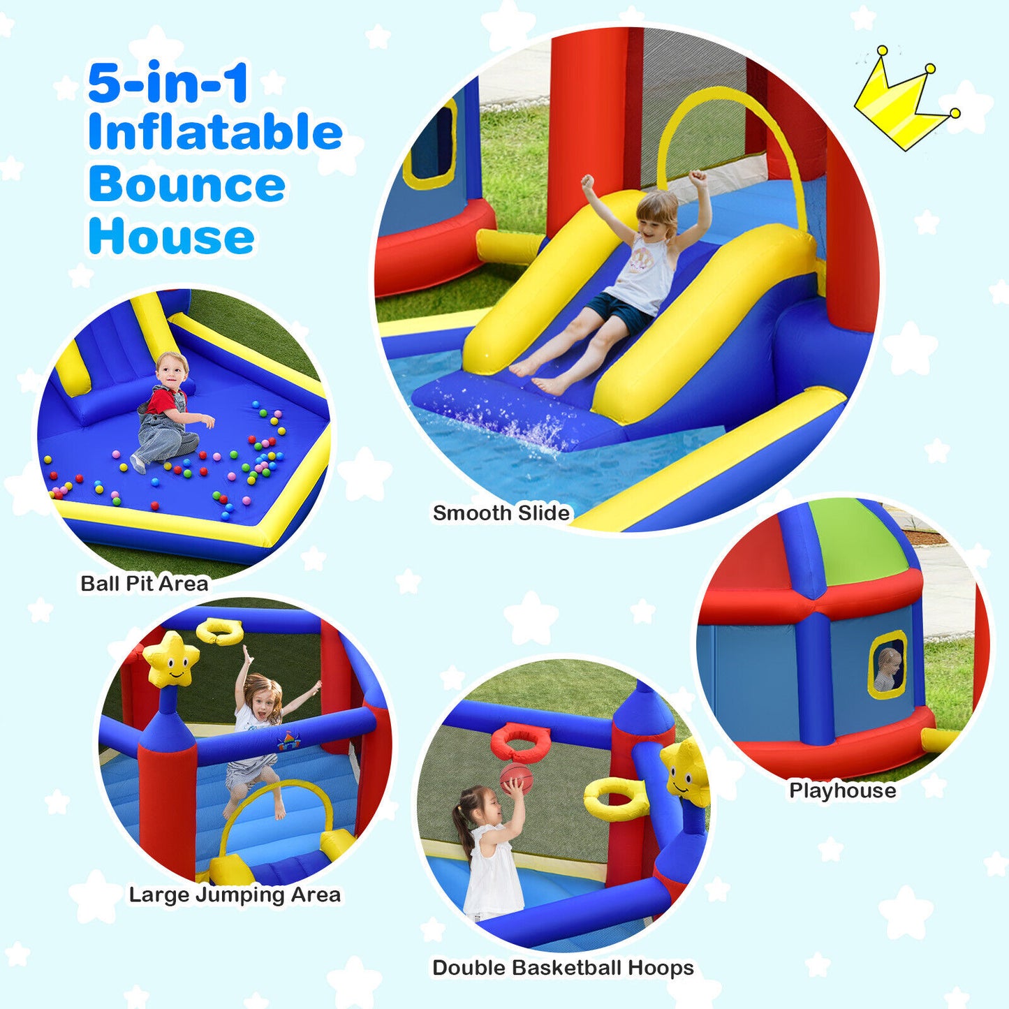 SunFun Inflatable Bounce House/Jumping Castle w/Extras