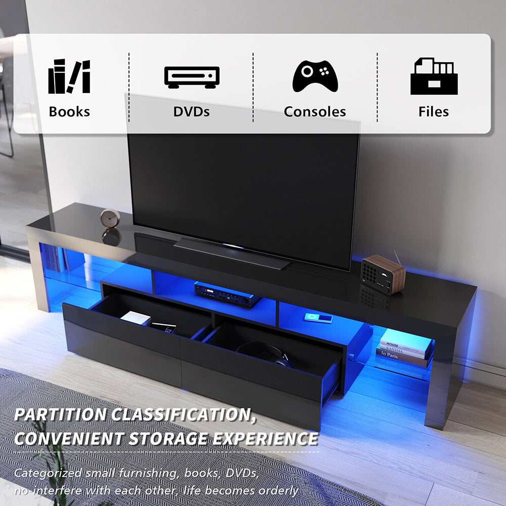 LED TV Cabinet Entertainment Centre : Black or White 3 Sizes