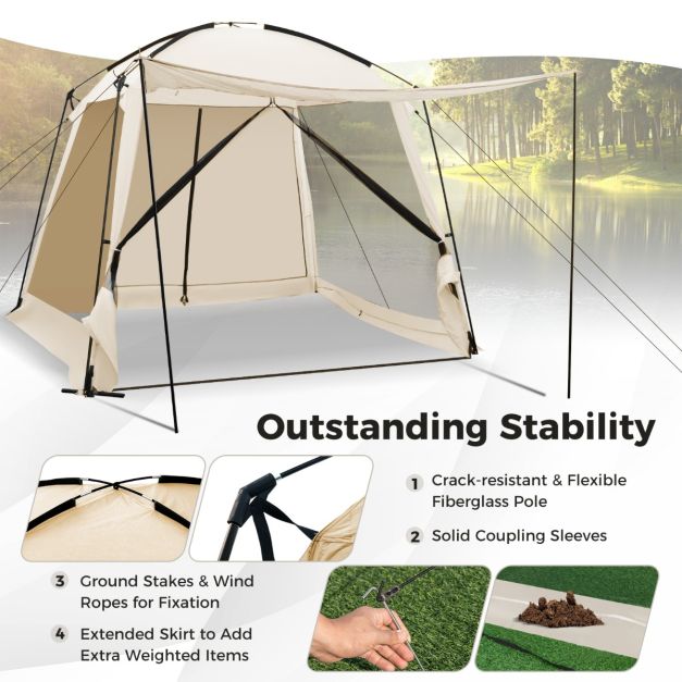 CountryLiving Portable Screen Dome Tent w/4-Side Mesh Walls