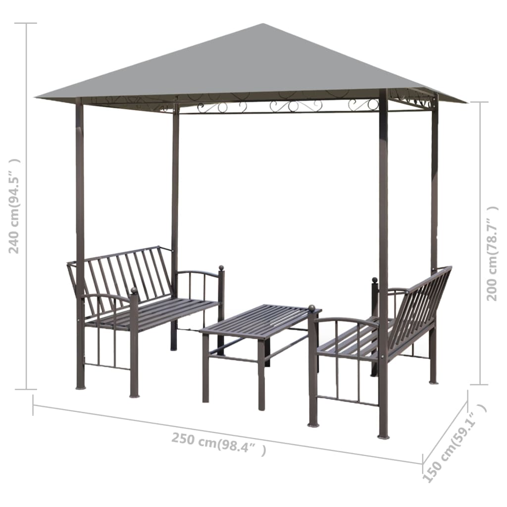 Garden Pavilion w/Table  Benches 2.5x1.5x2.4m