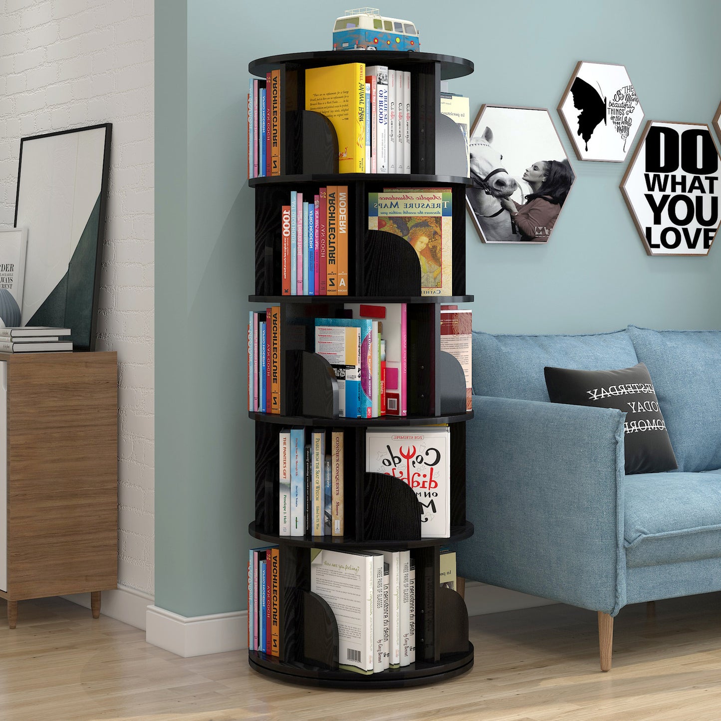 Avanta 360-degree Rotating 3, 4 & 5 Tier Display Shelf/Bookcases