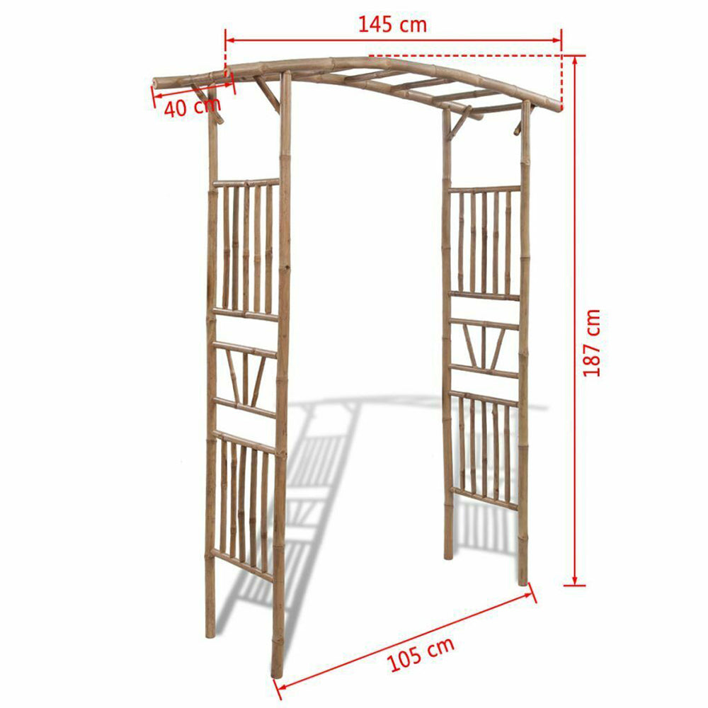 Salla Rose Arch Bamboo Pergola. 145x40x187 cm