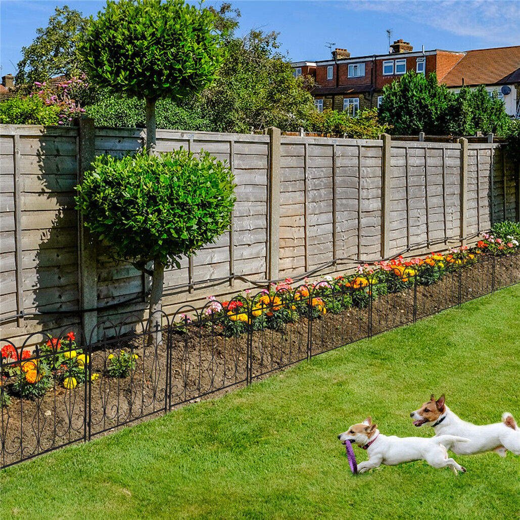 Metal Garden Fence - 5pc Folding Flower Bed & Animal Barrier