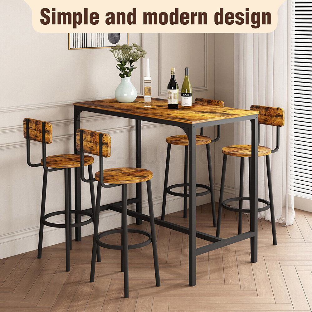 Simplista Bar Table Set 5pcs for Home, Bistro or Pub