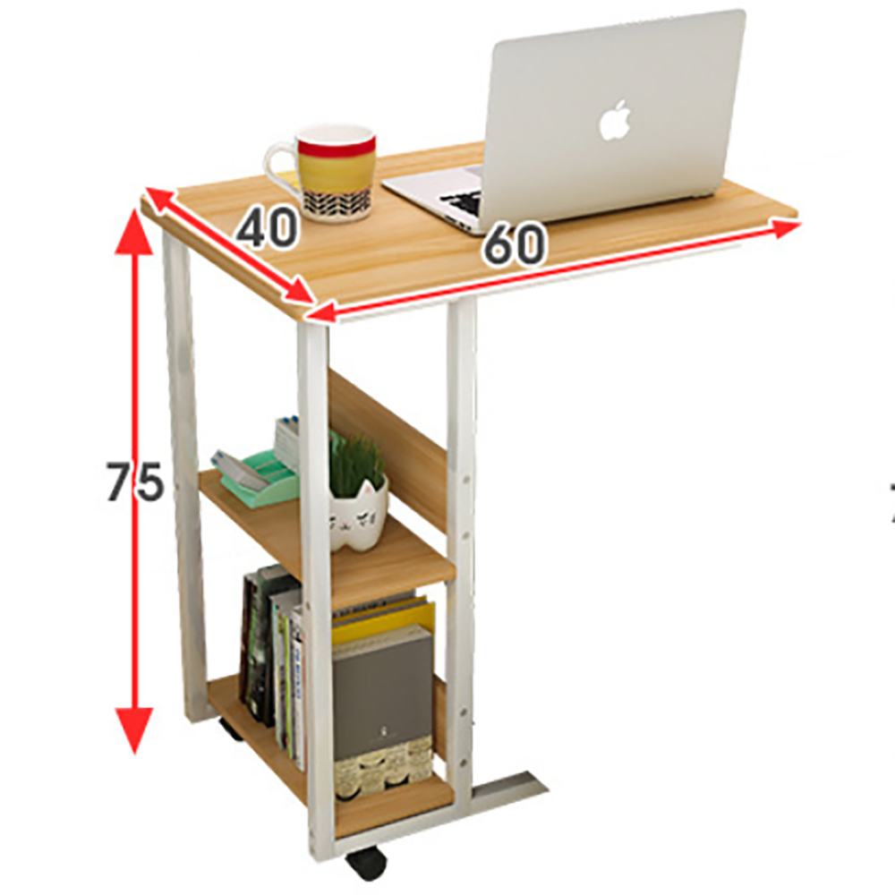 Regenta Side Table/Laptop Desk w/Shelves & Wheels - 2 Sizes