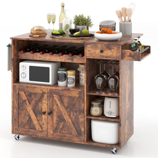 Vici Kitchen Island Cart w/Wine Rack