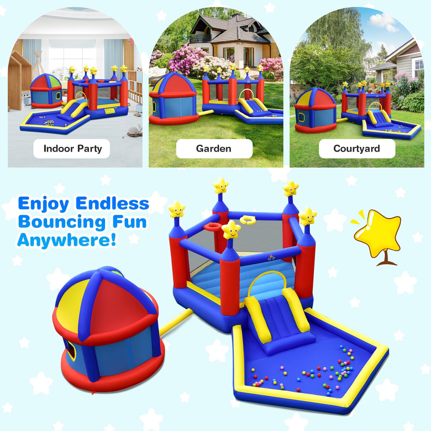 SunFun Inflatable Bounce House/Jumping Castle w/Extras