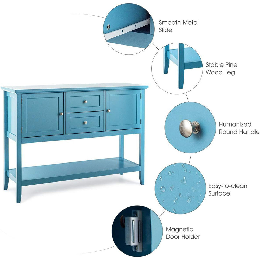 Vista Buffet Sideboard Cabinet, 2 Drawers & 2 Doors - 5 Colours