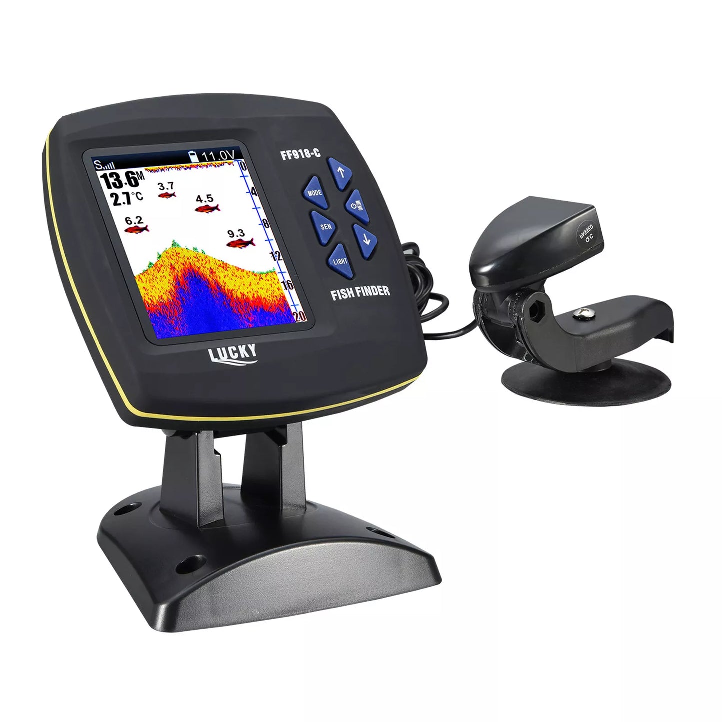 Fish Finder Wired Transducer Fishfinder 45 Degrees Underwater