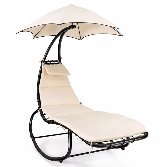 Fiesta Hammock-Chair Swing Lounger w/Canopy & Cushion