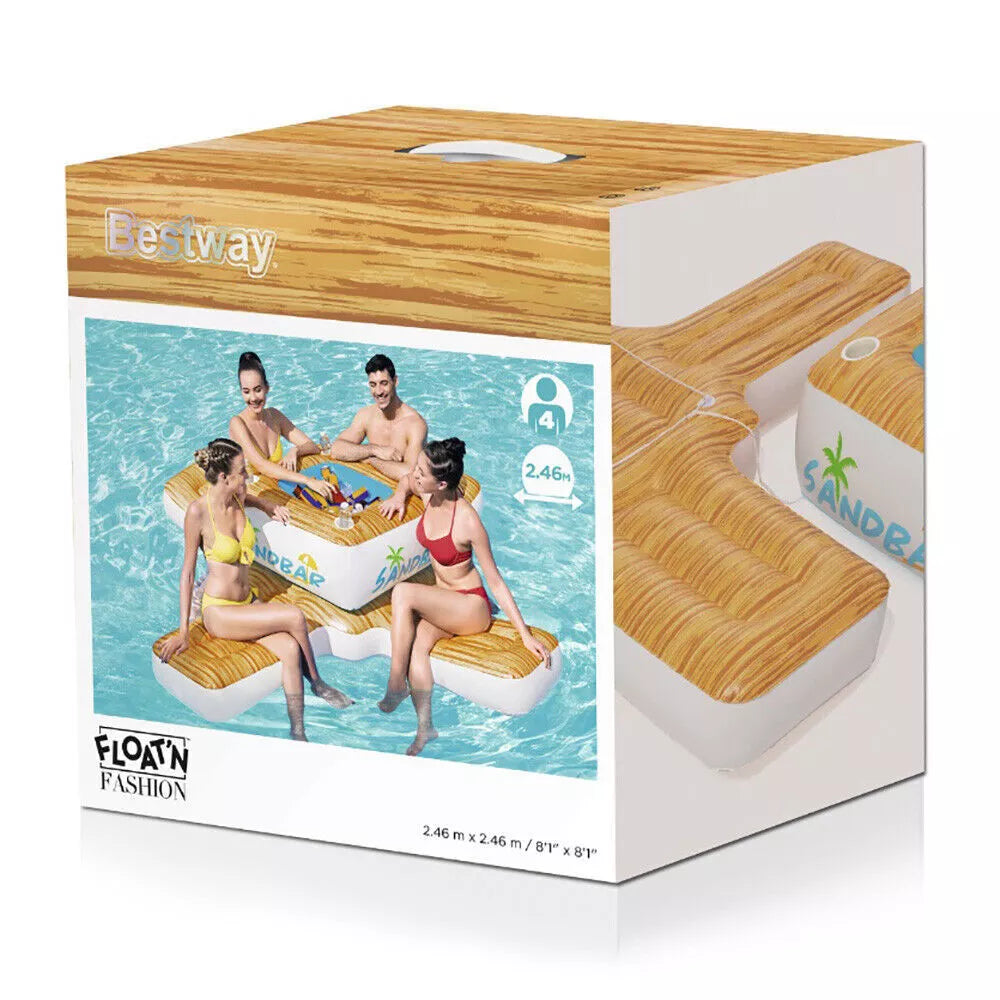 Funzy Inflatatable Float Island/Bar Cooler Lounge. 246cm