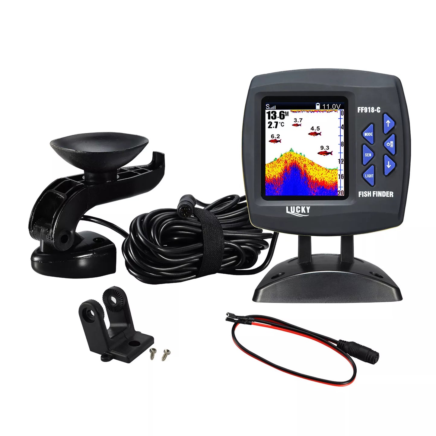 Fish Finder Wired Transducer Fishfinder 45 Degrees Underwater