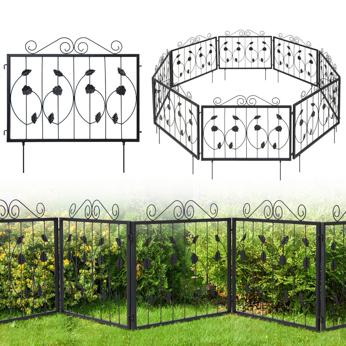 Wistia Decorative Garden Fence w/8 Panels