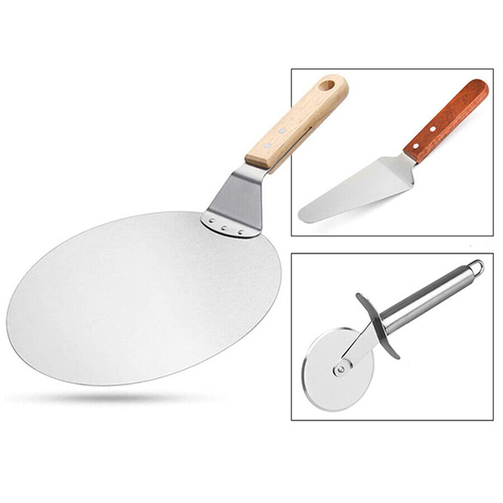 Pizza Oven Set - Peel, Spatula, Cuting Wheel