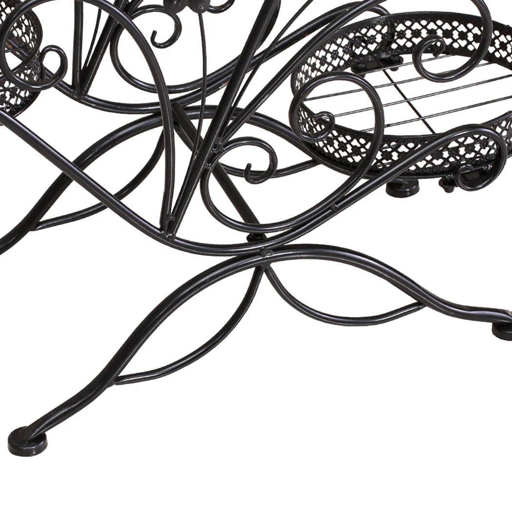 Eleganta Pair of Wrought Iron Plant Stands