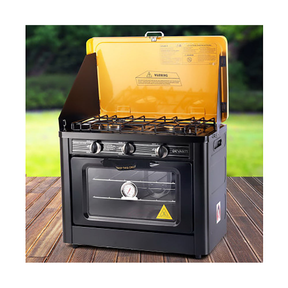 Portable 3 Burner LPG Camping Oven/Stove