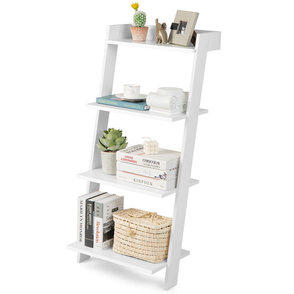 Zelda 4-Tier Ladder Shelf-Leaning Bookshelf/Storage Display Shelf