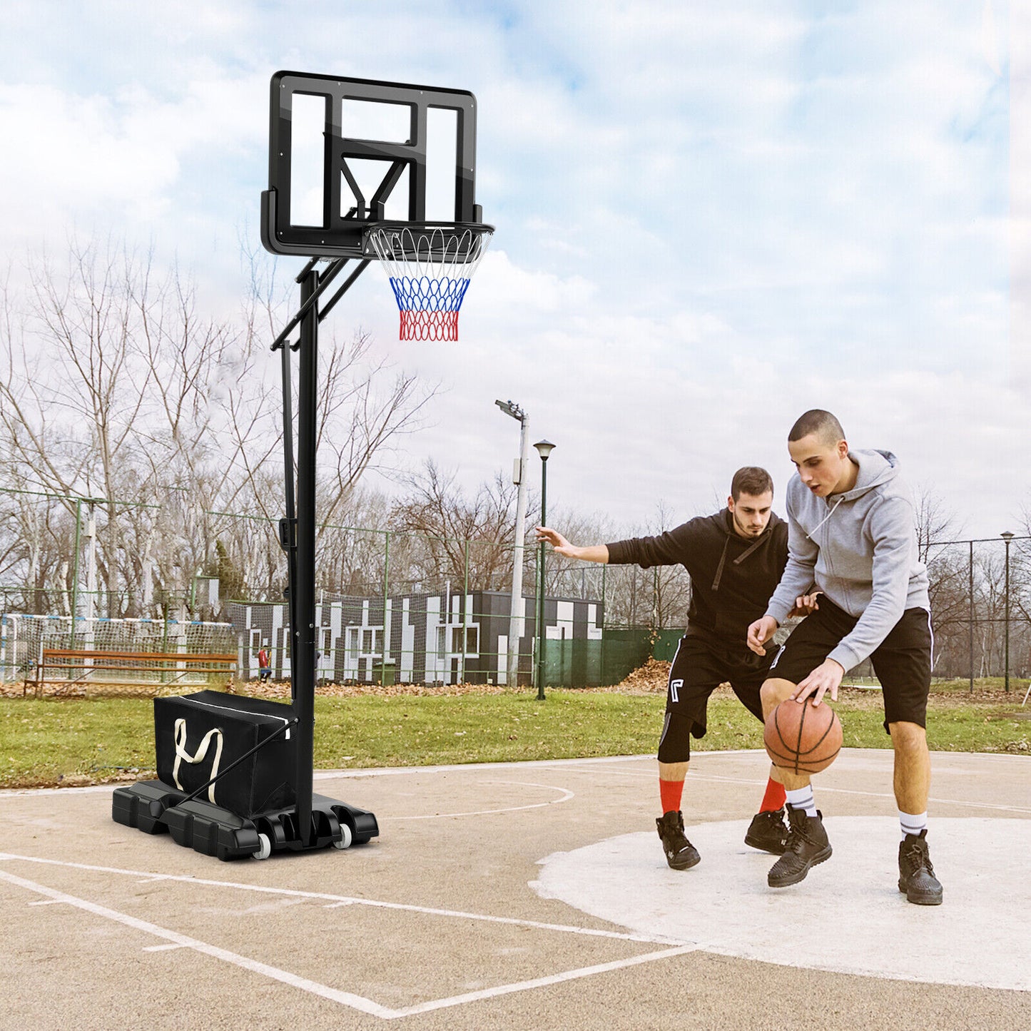 3.05m Portable Adjustable Basketball Hoop w/Secure Bag