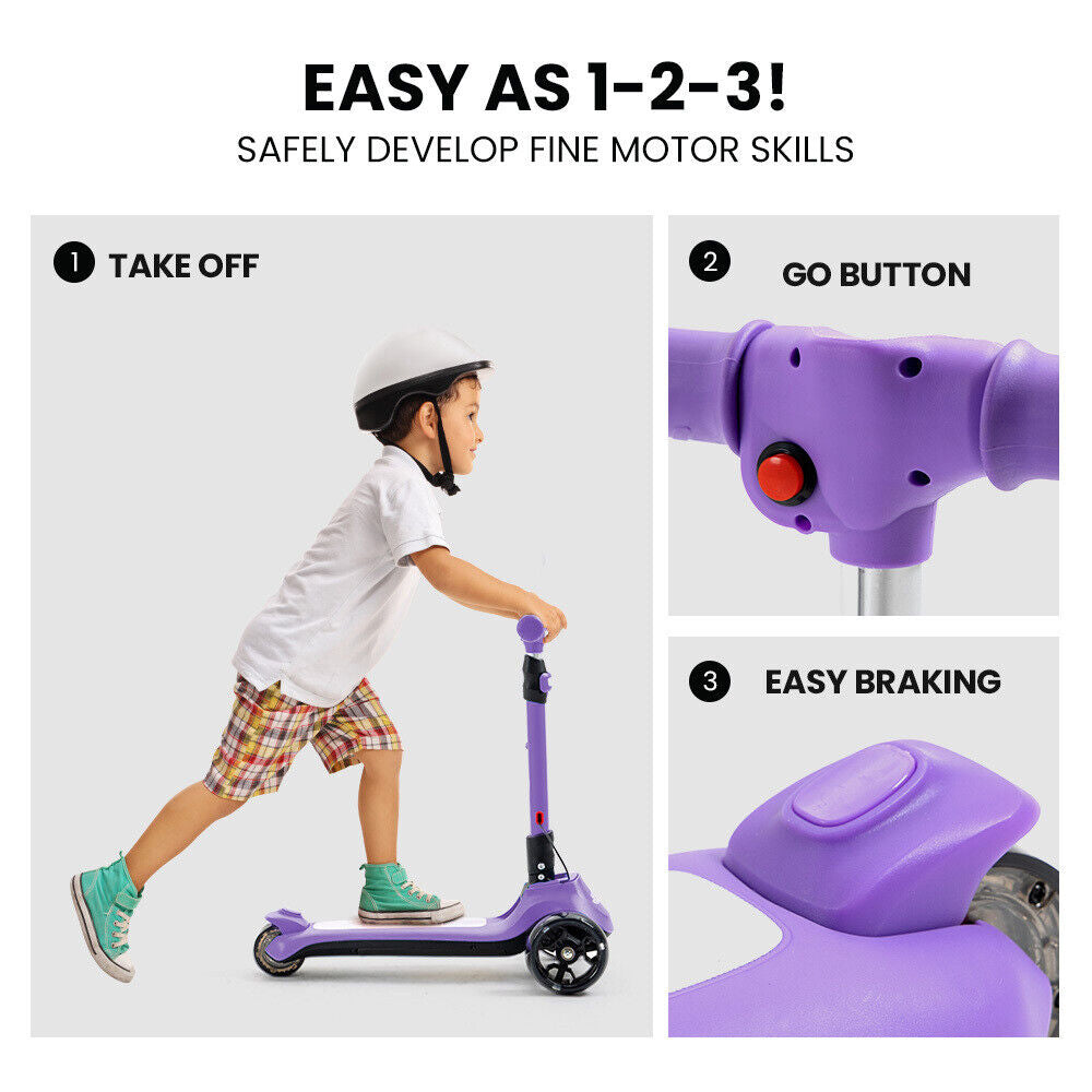 Razza Kids 3-Wheel Foldable Electric w/Scooter