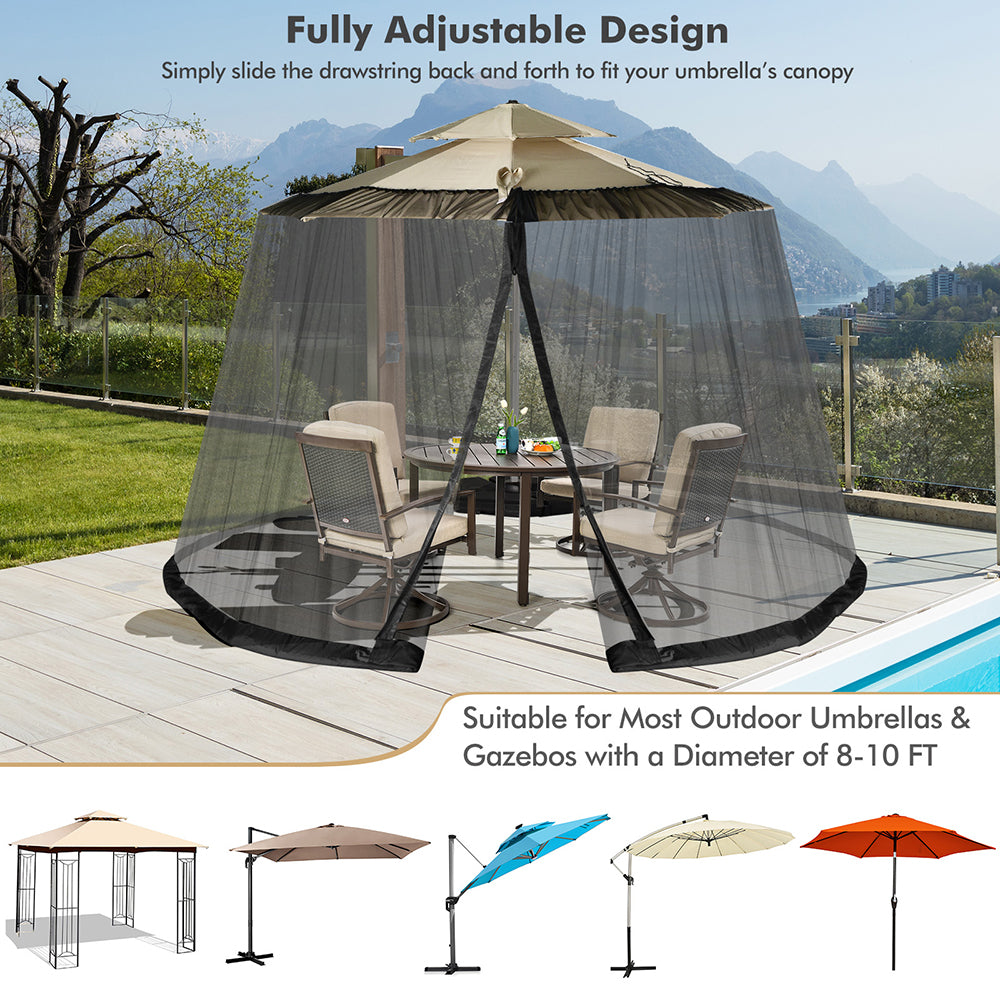 Campo 2.5-4m  Umbrella Mosquito Netting - 2 Double-Zippered Doors