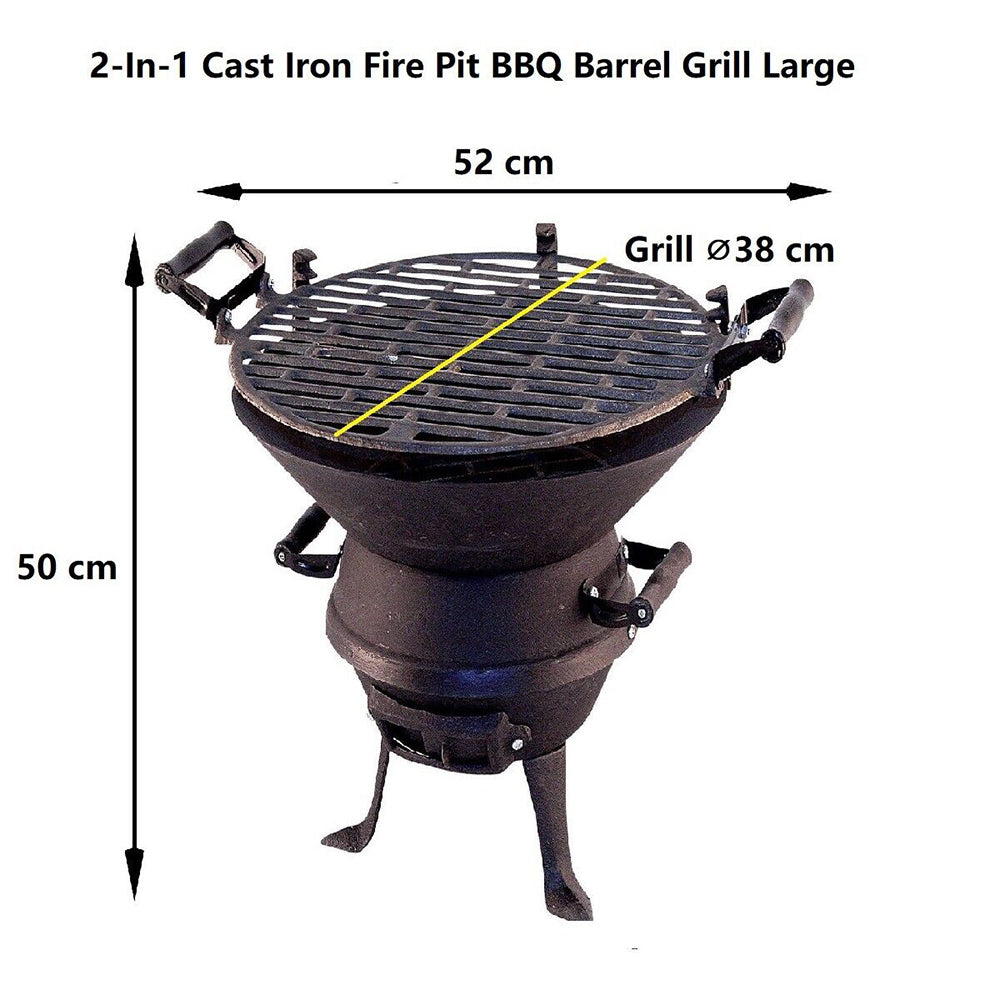 Sunset Cast Iron Camping Fire Pit & Cooking Stove