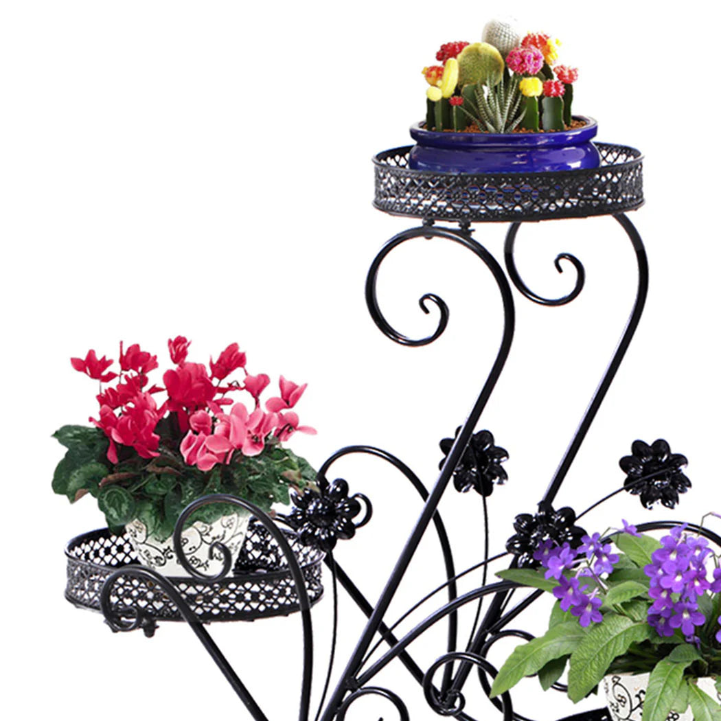 Eleganta Pair of Wrought Iron Plant Stands