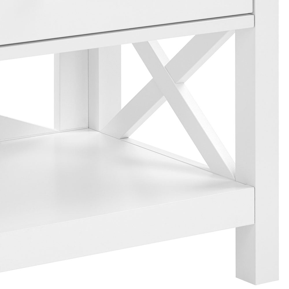 Tyson 180cm White 3 Drawer TV Unit