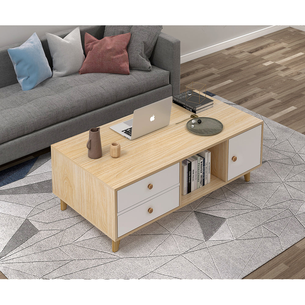 Doric 2pc Set - Wooden Coffee Table & TV Cabinet