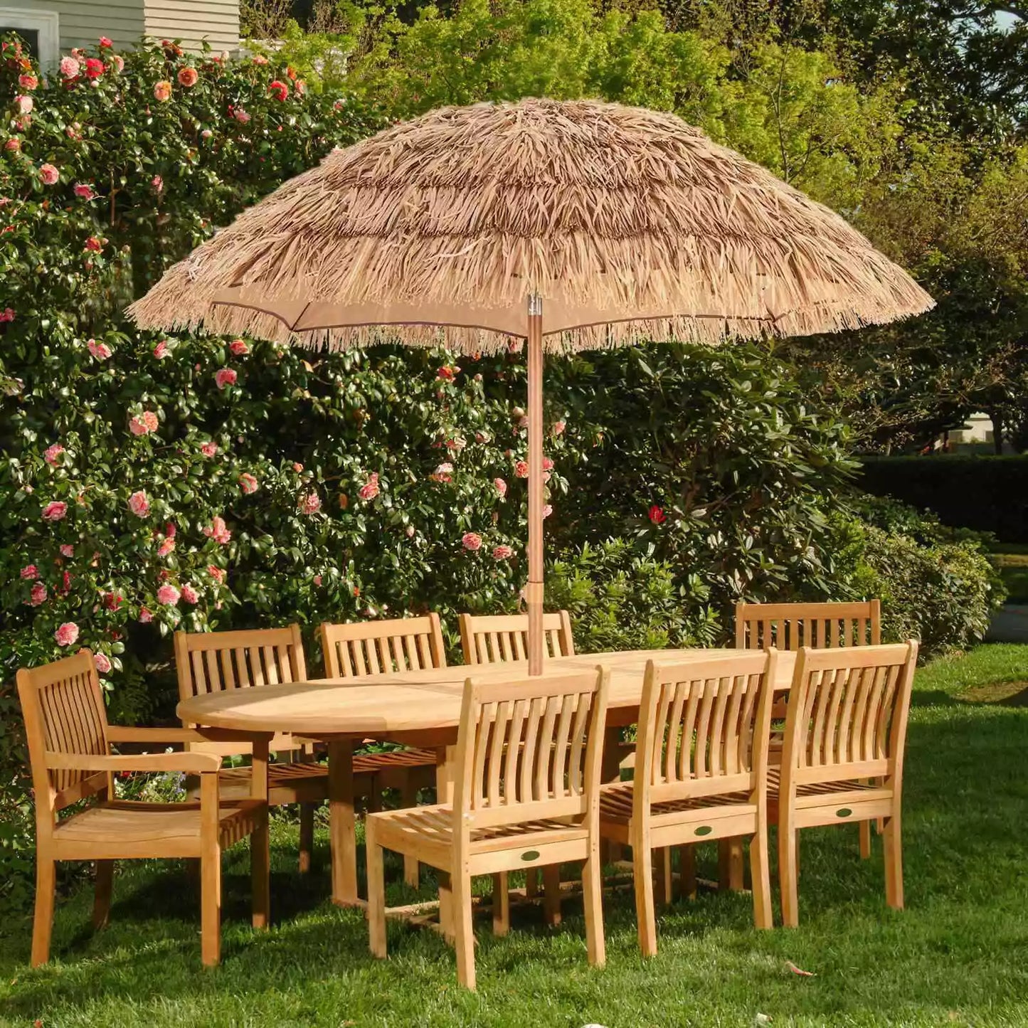 Maui Thatched Tiki Umbrella,2M Foldable