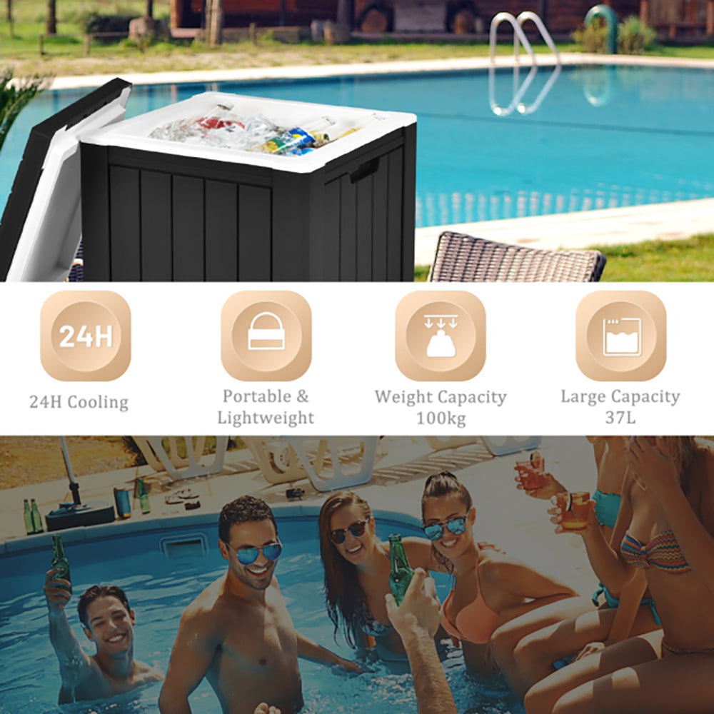 3-in-1 Portable Patio Ice Cooler - 37L. 2 Cols