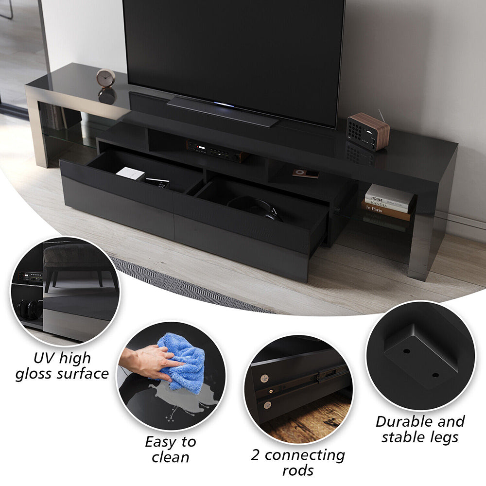 LED TV Cabinet Entertainment Centre : Black or White 3 Sizes