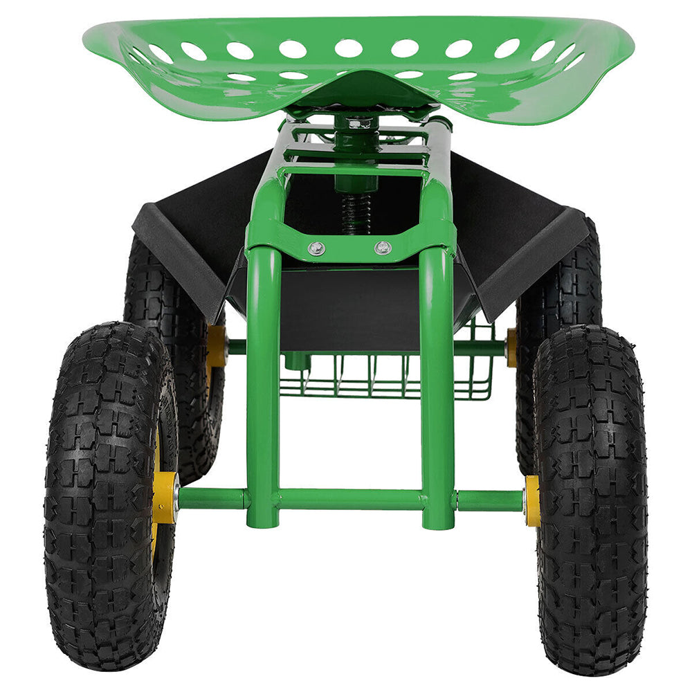 Rolling Garden Cart With Tool Tray & Work Seat