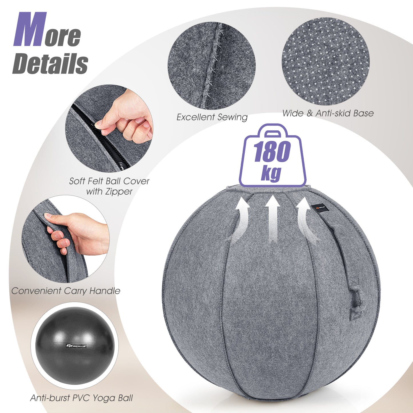 Yogini Yoga/Exercise Ball w/ Air Pump