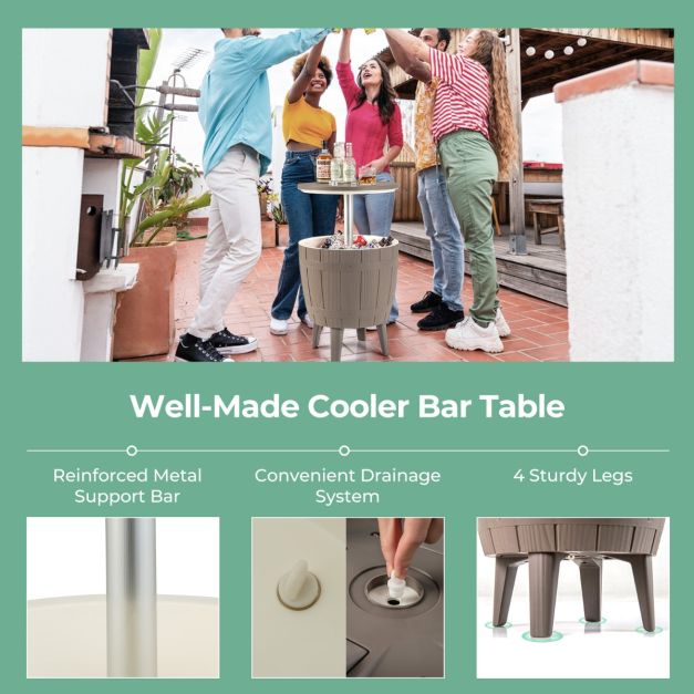 37 L Cooler Bar Table with Telescopic Tabletop