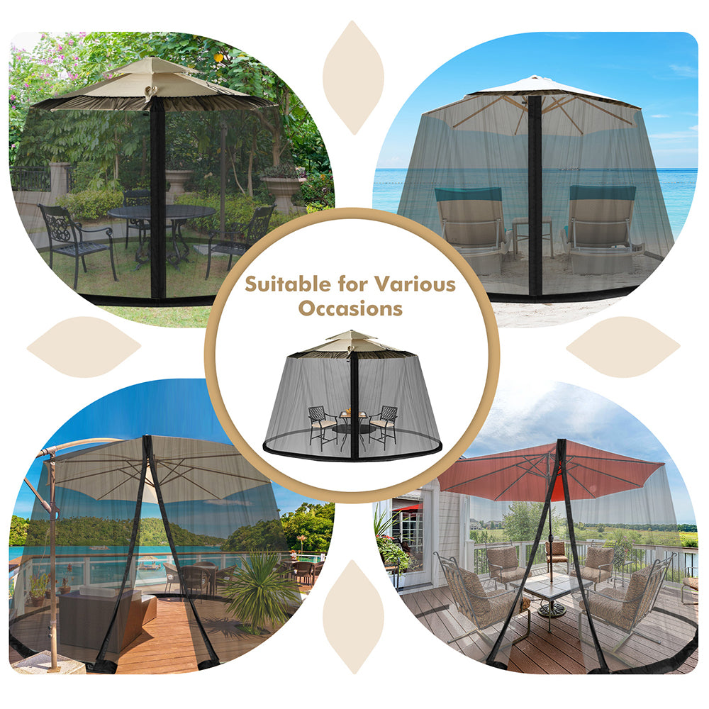 Campo 2.5-4m  Umbrella Mosquito Netting - 2 Double-Zippered Doors