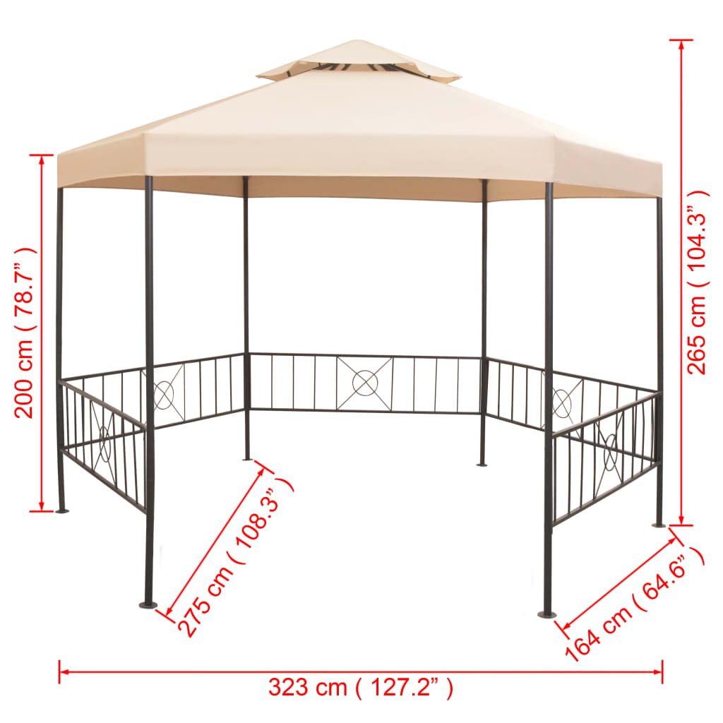 Valencia Deluxe Hexagon Gazebo - 3 Colours