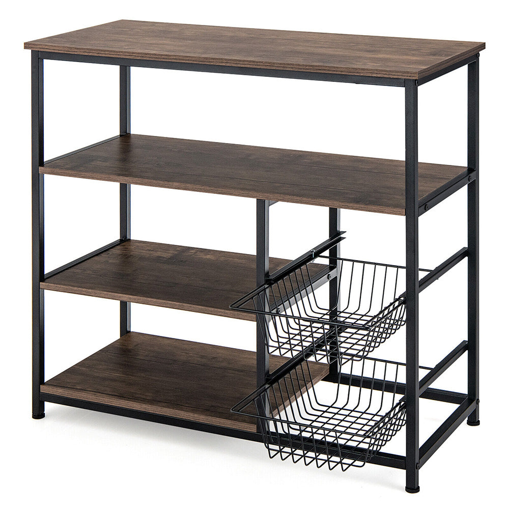 4-Tier Microwave Oven Stand & Kitchen Storage Shelf Organizer