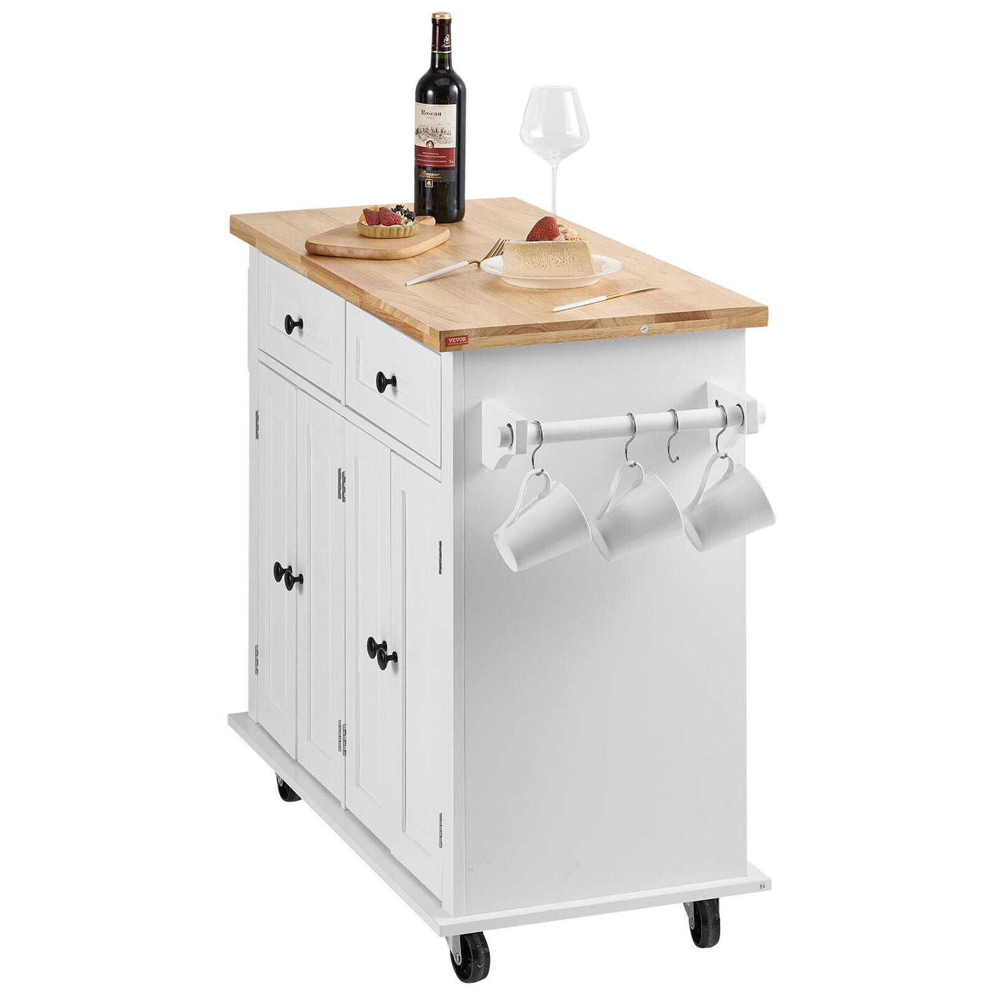 Perfecta Rolling Kitchen Island Cart/Cabinet Cart