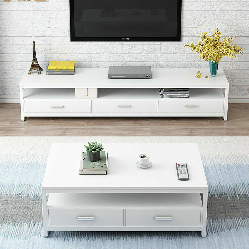 Argus TV Stand & Coffee Table - Black Walnut or White