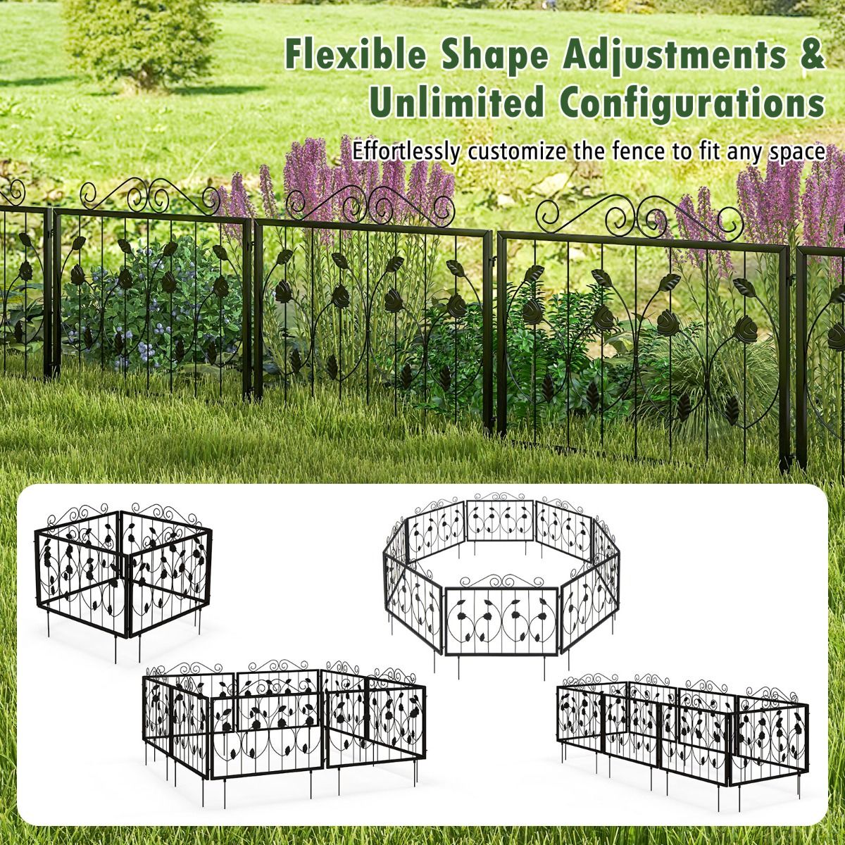 Wistia Decorative Garden Fence w/8 Panels