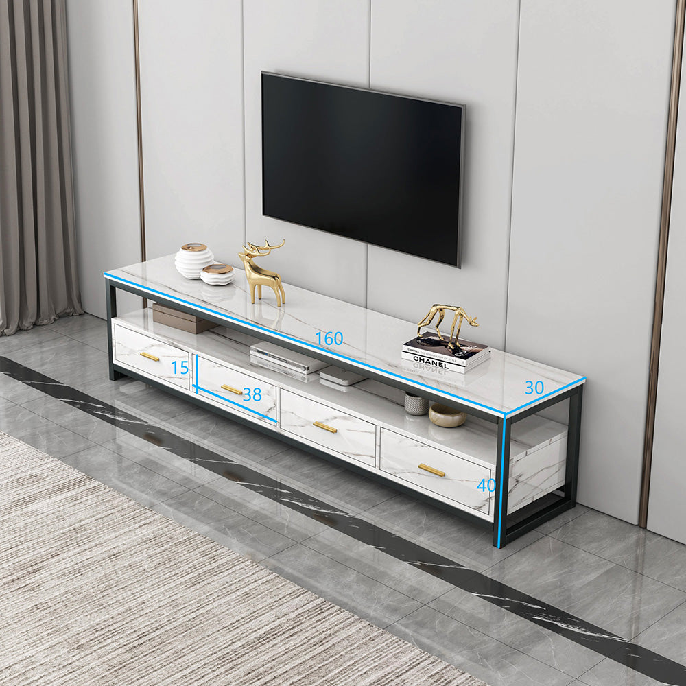 Luciano 2pc Luxury "Marble Look" Coffee Table & TV Cabinet