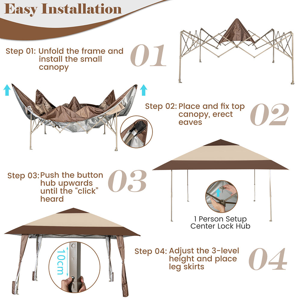 Funair Pop Up Gazebo/Marquee w/Ventilation Hole - 2 Size/Colours