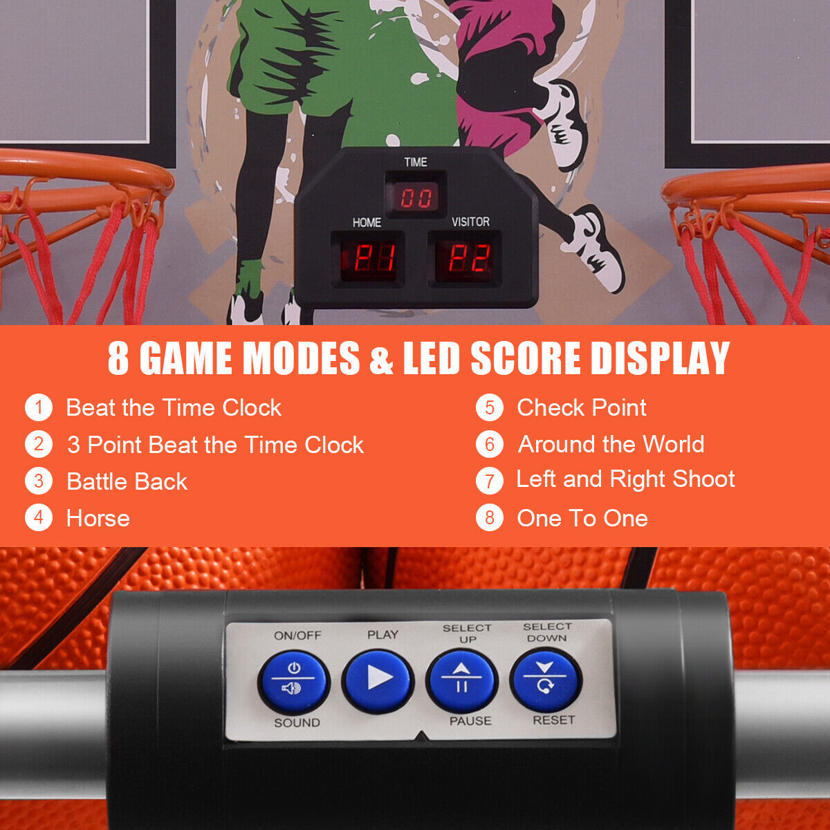 Single Player Basketball Arcade Game w/Electronic Score