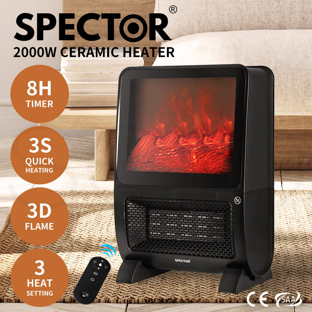 Aura Portable Electric Heater 2000W w/3D Fire